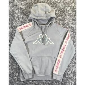 Kappa Pullover Hoodie Men’s Large Hiphop Retro Streetwear Gray Long Sleeve